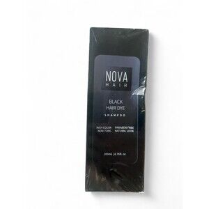 Nova Hair Black Hair Dye Shampoo 200ml 6.76 Oz Brand New Sealed Exp 2027
